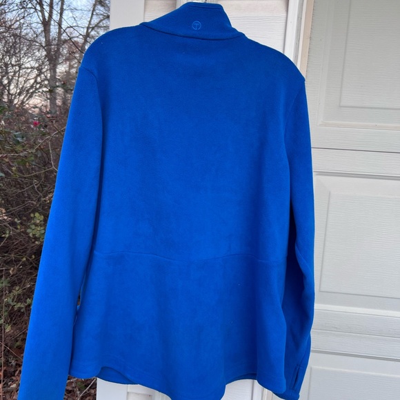 NWT Talbots Soft & Cozy Royal Blue Fleece Long Sleeve Jacket With Pockets - Picture 4 of 5